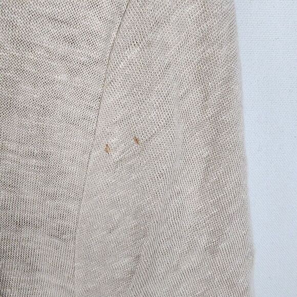 J.Jill Love Linen - Tan short sleeve knot front t-shirt Size Large Lagenlook - Picture 3 of 7